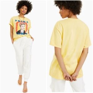 Junk Food Frida Kahlo Yellow Tee Tshirt Large